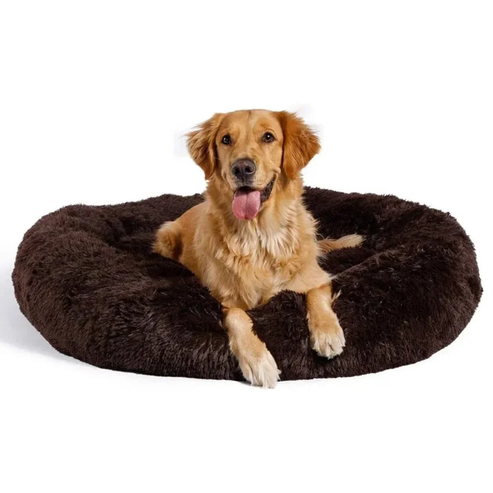 Fluffy Calming Cat Dog Donut Coffee Bed Small New With Tags